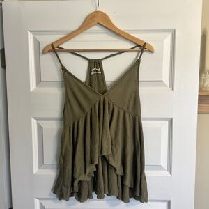 Urban Outfitters Olive Green Flutter Tank